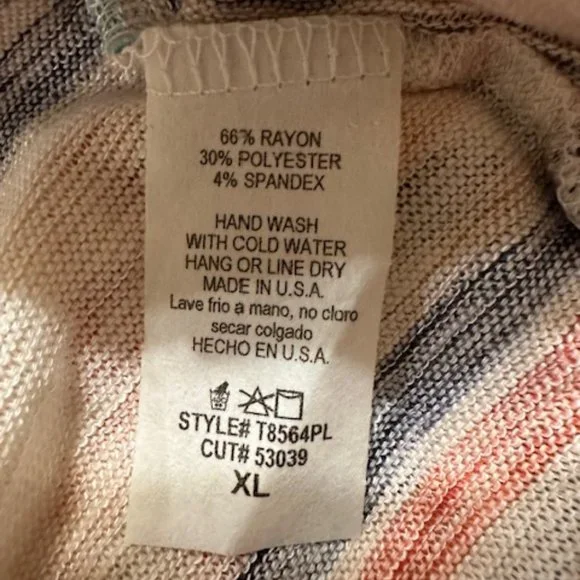 Multi Colored Stripped Round Neck Top with front twist  4077  NWT Boutique - Picture 11 of 11